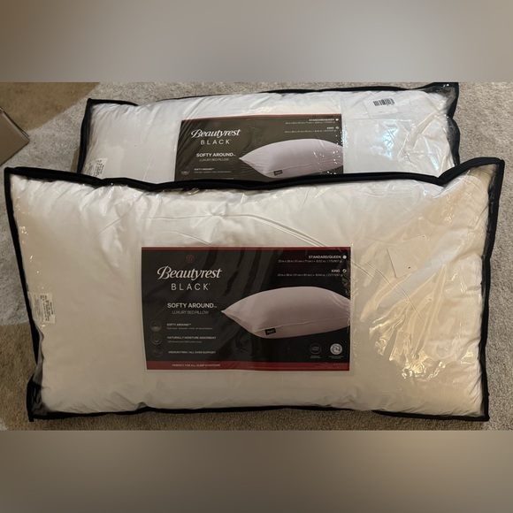 🎉LAST CHANCE🎉2PC BEAUTYREST BLACK Luxurious Down And Feather Blend Pillows - Picture 7 of 12